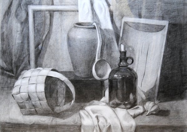 Натюрморт рисунок карандашом