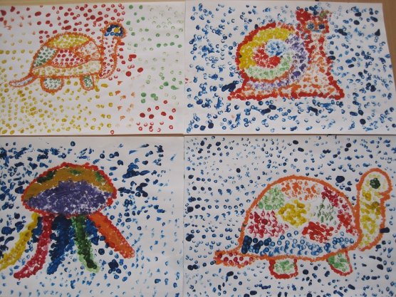 Техника пуантилизм ватными палочками