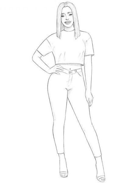 Девушка во весь рост рисунок