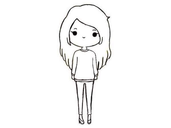 Рисунки для срисовки девочки черно белые