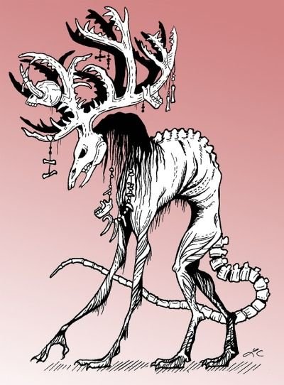 Чёрный олень арт