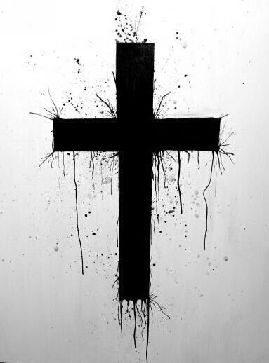 Тату черный крест эскиз