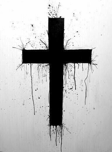 Тату черный крест эскиз