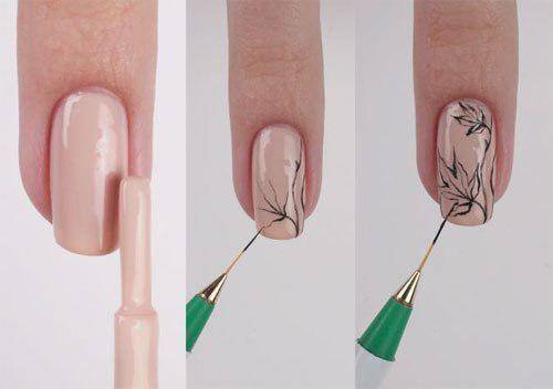 Дизайн ногтей с пером