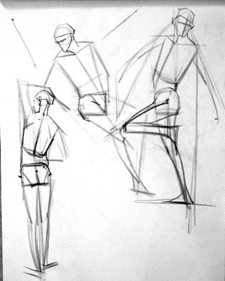 Линейные Наброски фигуры человека