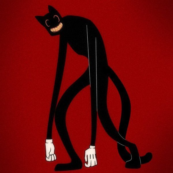 Мультяшный кот страшный и черный