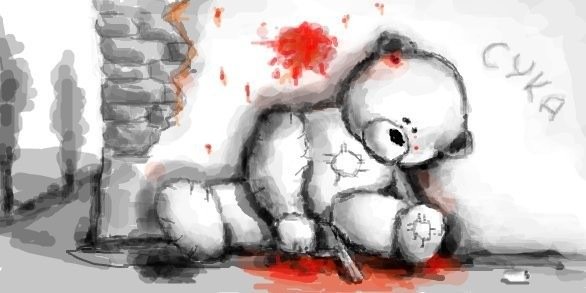 Страшный плюшевый мишка рисунок (47 фото)