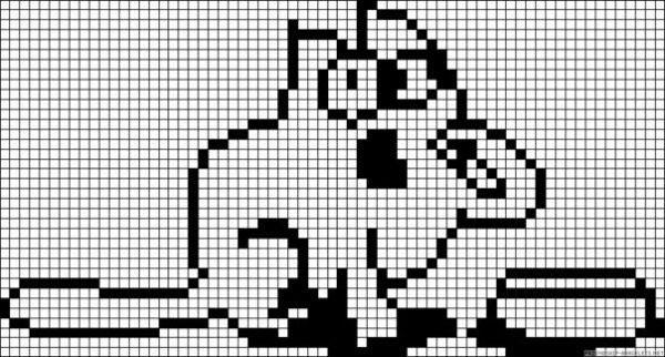 Рисунки в клеточку черно белые