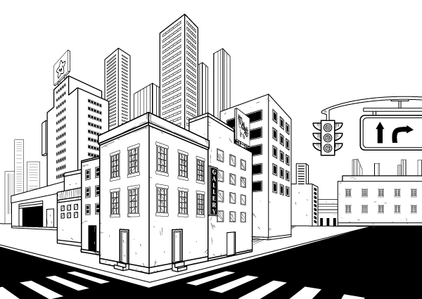 Здание в перспективе илюстрат