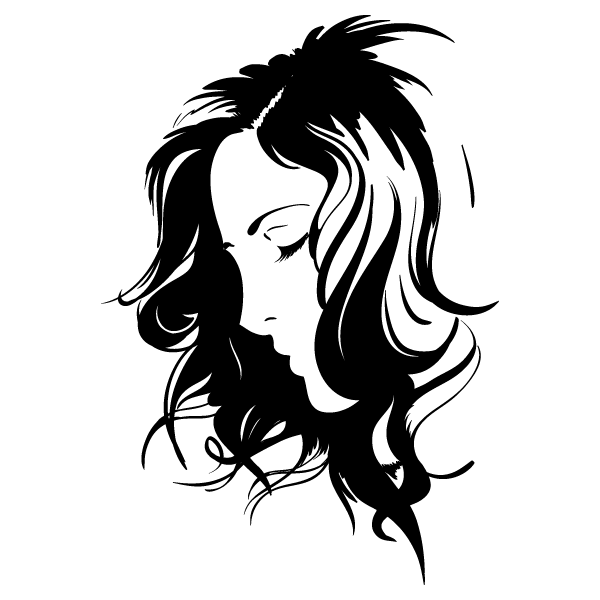 Силуэт девушки с прической