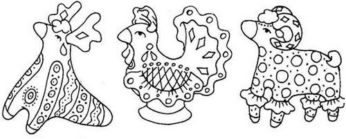 Дымковская игрушка петушок раскраска для детей