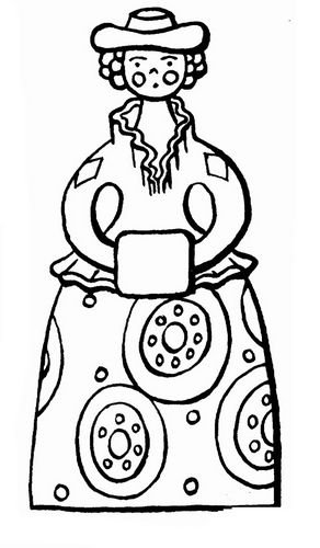 Раскраска народные промыслы России для детей Дымковская игрушка