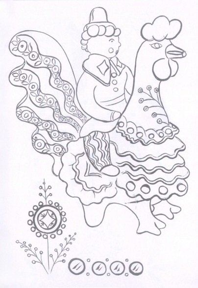 Дымковская лошадка узоры