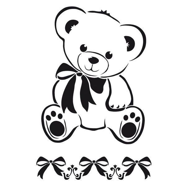 Медвежонок трафарет