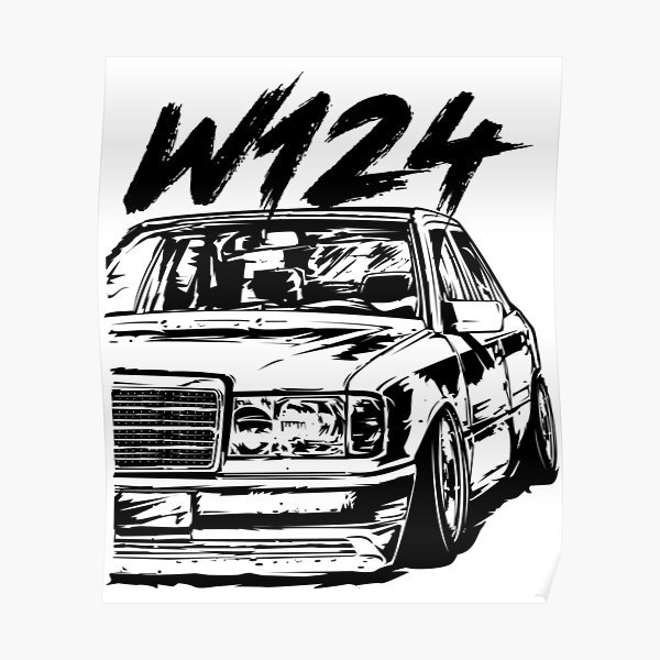 Мерседес w124 черно белый