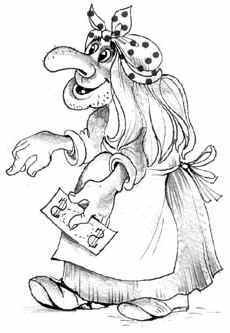 Портрет бабы яги раскраска