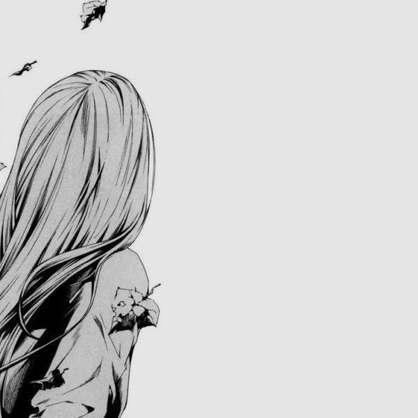 Аниме девушка блонд чб