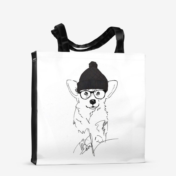 Шоппер черный с корги