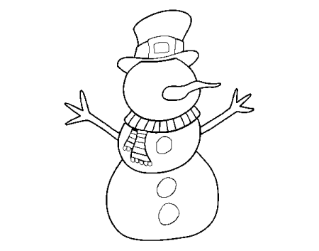 Новогодний Снеговик раскраска