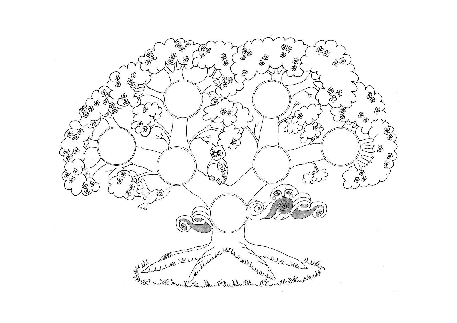 Древо семьи 2 класс окружающий мир шаблон. Родовое дерево раскраска. Генеалогическое Древо раскраска. Генеалогическое дерево рисунок. Дерево для родословной раскраска.