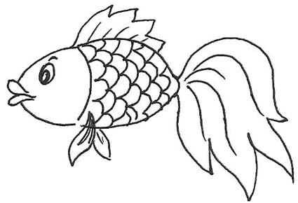 Золотая рыбка раскраска