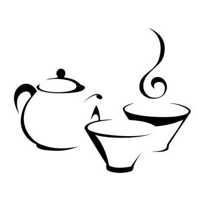 Чайник с чаем силуэт