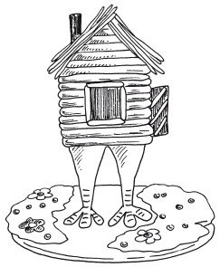 Избушка на курьих ножках раскраска