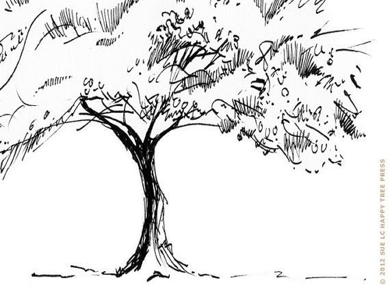 Дерево штрихами