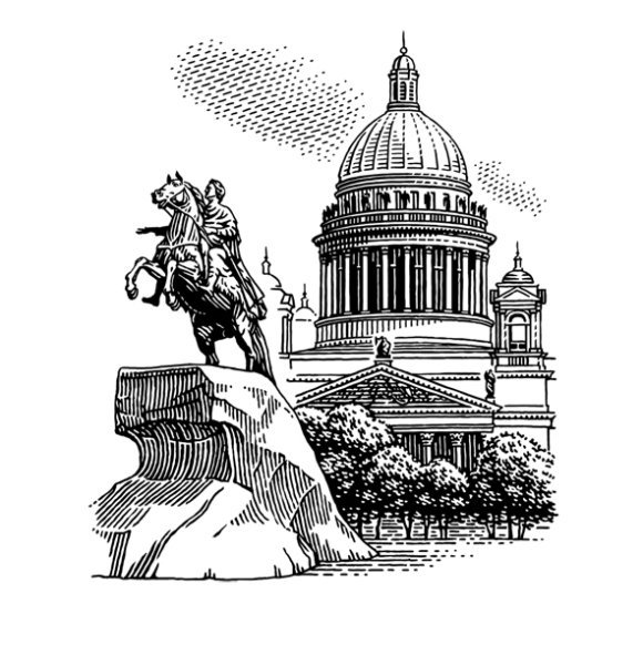 Питер Исаакиевский собор Графика