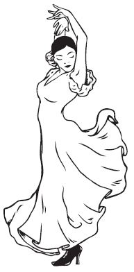 Испанский танец раскраска