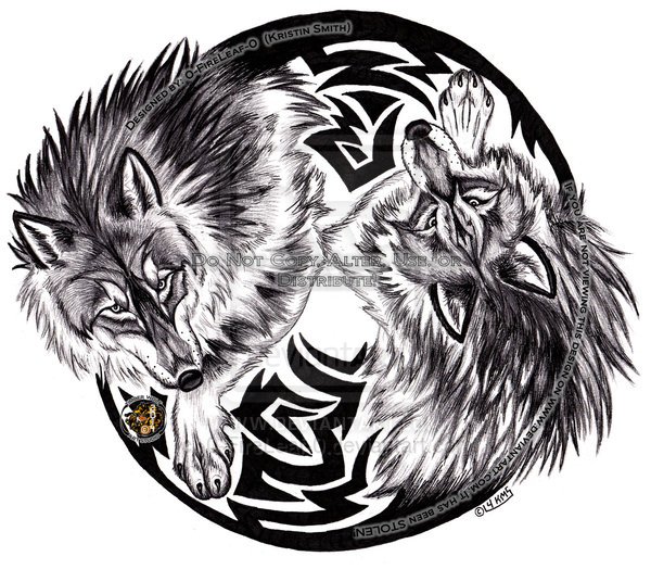 Волк в кругу тату