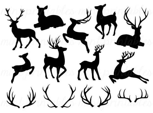 Силуэт оленя на новый год