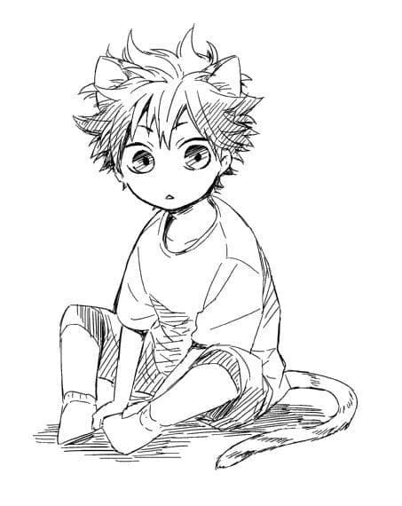 Раскраска аниме волейбол Хината