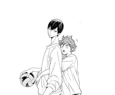 Хината Кагеяма волейбол черно белое