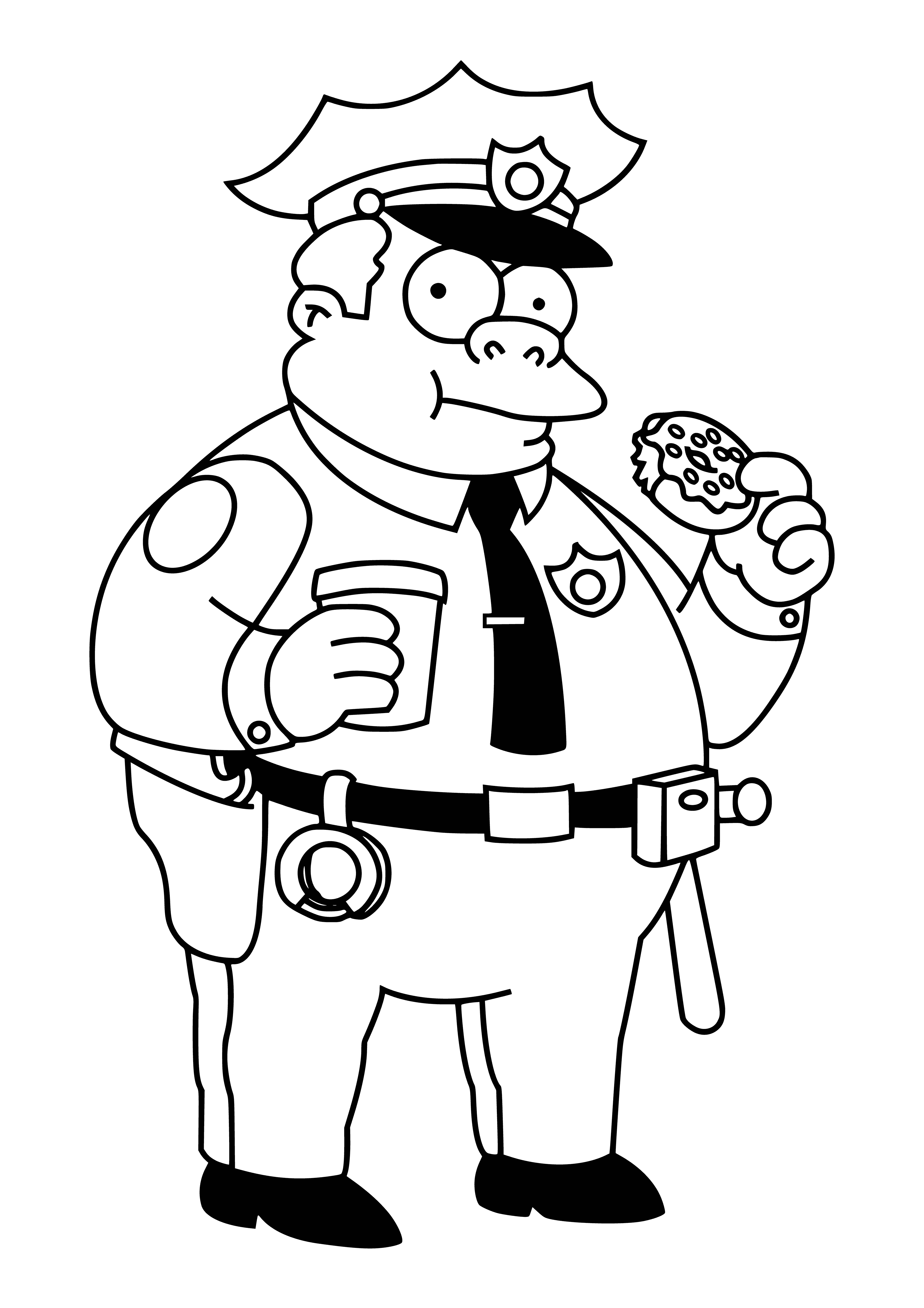 Раскраска полицейский и преступник