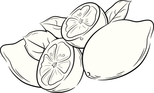 Силуэт лимон для раскрашивания