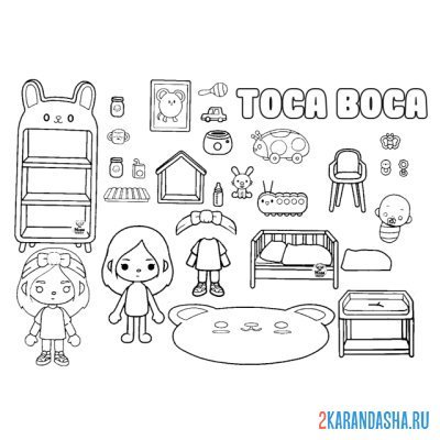 Раскраска тока бока питомцы