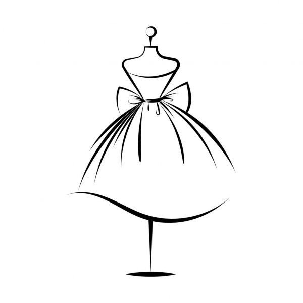 Силуэт платья на вешалке