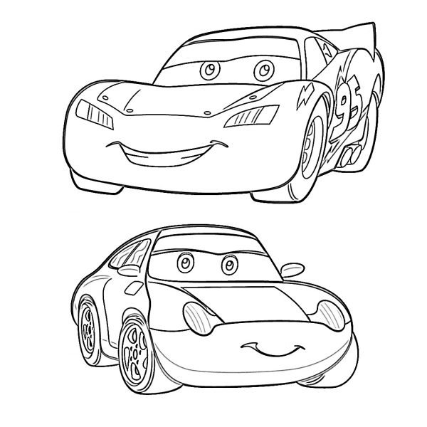 Машинка молния Маккуин раскраска