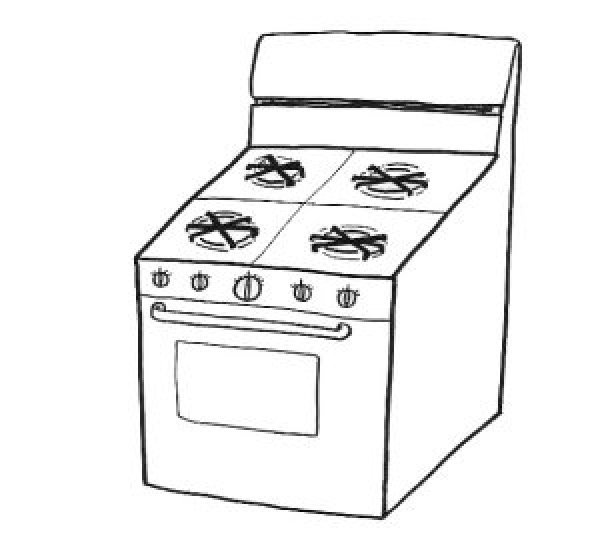Газовая плита раскраска