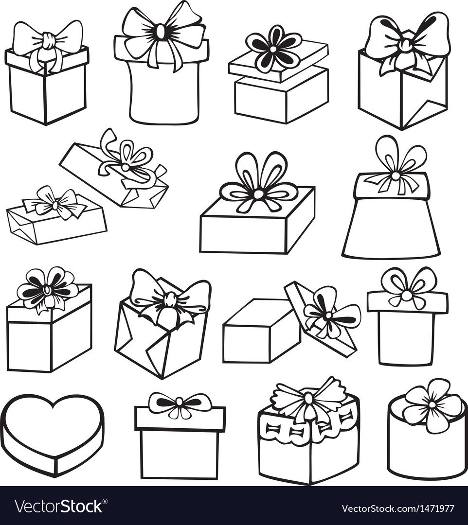 Рисунок маленькая коробочка с подарками
