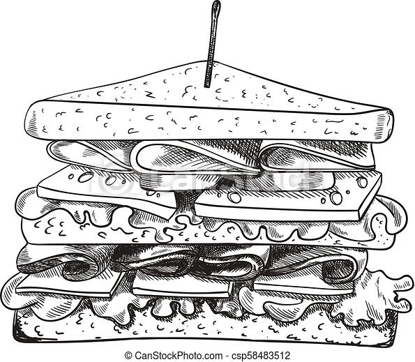 Бутерброд открытый трафарет
