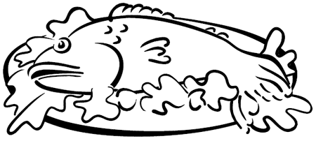 Раскраска рыбные блюда