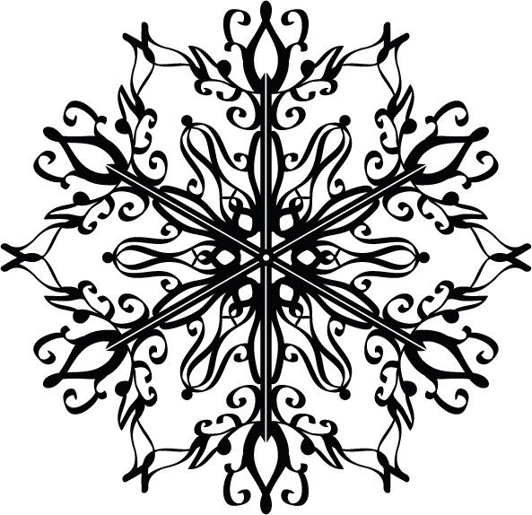 Красивые новогодние снежинки черно-белые