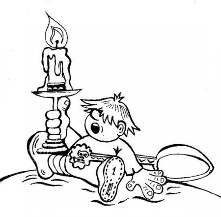 Раскраска к сказке Домовенок Кузька