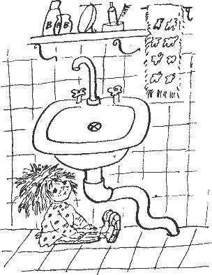 Домовенок Кузька Александрова раскраска