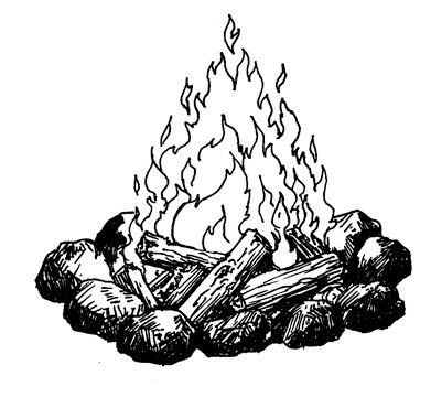 Костёр рисунок карандашом