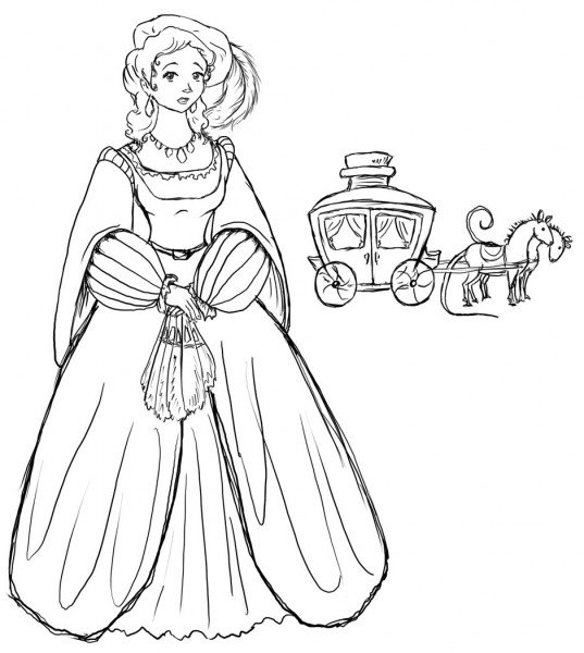 Черно белые рисунки золушка (44 фото)