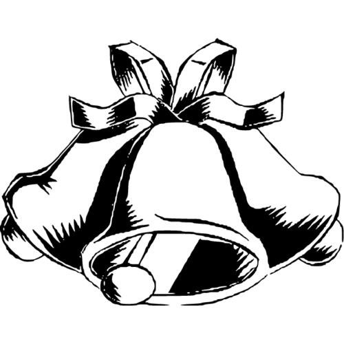 Колокольчик школьный черно белый