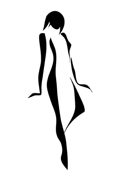 Женский силуэт белый